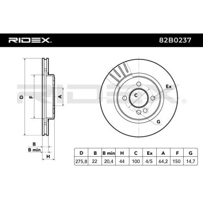 Tarcza hamulcowa RIDEX 82B0237 82B0237 - foto 7