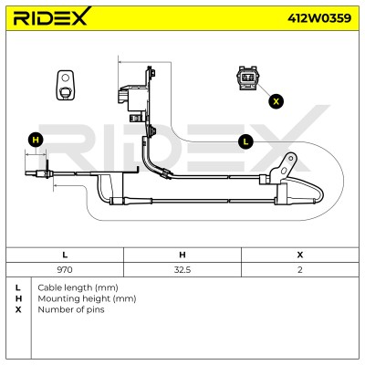 Czujnik ABS RIDEX 412W0359 412W0359 - foto 6