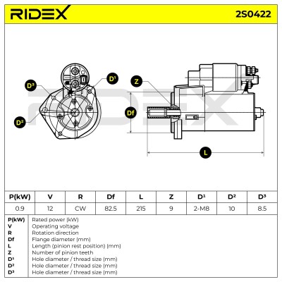 Rozrusznik RIDEX 2S0422 2S0422 - foto 6