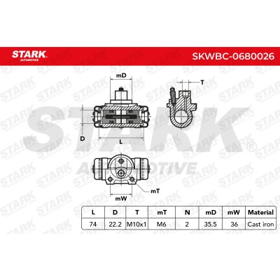 Cylinderek hamulcowy Stark SKWBC-0680026 SKWBC-0680026 - foto 5