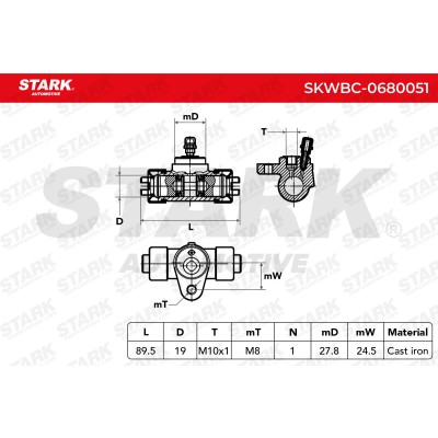 Cylinderek hamulcowy Stark SKWBC-0680051 SKWBC-0680051 - foto 5