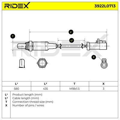 Sonda Lambda RIDEX 3922L0713 3922L0713 - foto 6