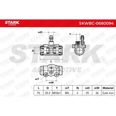 Cylinderek hamulcowy Stark SKWBC-0680094 SKWBC-0680094 - foto 5