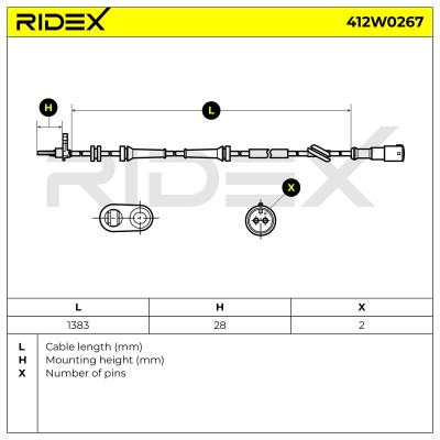 Czujnik ABS RIDEX 412W0267 412W0267 - foto 6