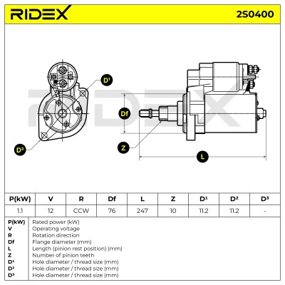 Rozrusznik RIDEX 2S0400 2S0400 - foto 7