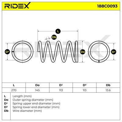 Sprężyna Zawieszenia RIDEX 188C0093 188C0093 - foto 5