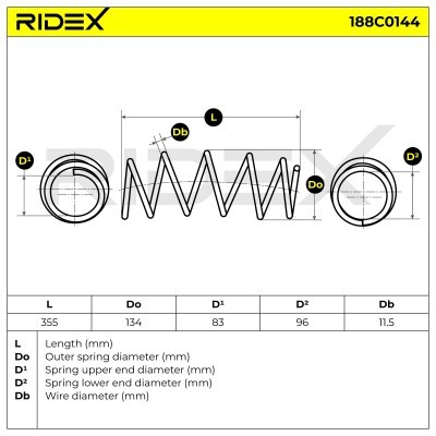 Sprężyna Zawieszenia RIDEX 188C0144 188C0144 - foto 4