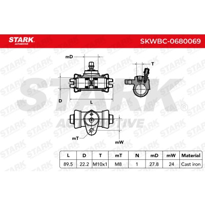 Cylinderek hamulcowy Stark SKWBC-0680069 SKWBC-0680069 - foto 8
