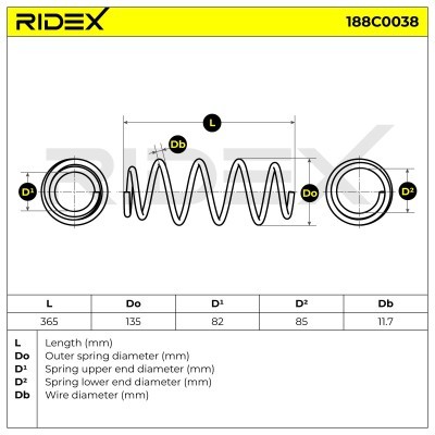 Sprężyna Zawieszenia RIDEX 188C0038 188C0038 - foto 4