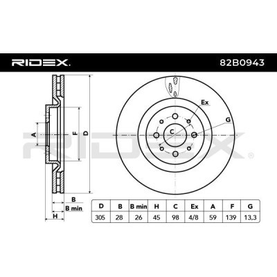 Tarcza hamulcowa RIDEX 82B0943 82B0943 - foto 6