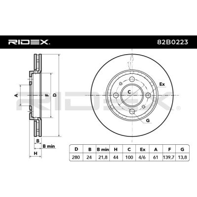 Tarcza hamulcowa RIDEX 82B1223 82B1223 - foto 4