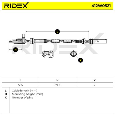Czujnik ABS RIDEX 412W0521 412W0521 - foto 6