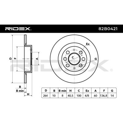 Tarcza hamulcowa RIDEX 82B0421 82B0421 - foto 5