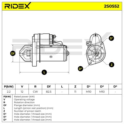 Rozrusznik RIDEX 2S0552 2S0552 - foto 5