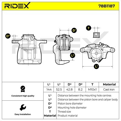 Zacisk Hamulcowy RIDEX 78B1187 78B1187 - foto 5