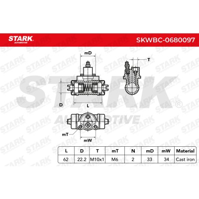 Cylinderek hamulcowy Stark SKWBC-0680097 SKWBC-0680097 - foto 5