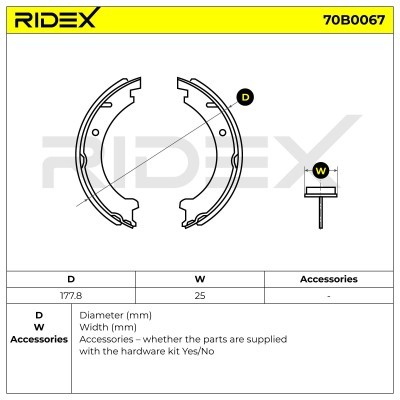 Klocki hamulcowe RIDEX 70B0067 70B0067 - foto 6