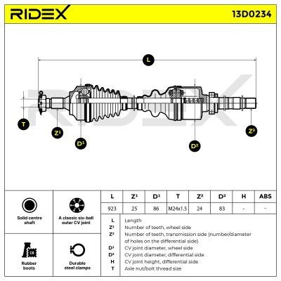 Półoś Napędowa RIDEX 13D0234 13D0234 - foto 4