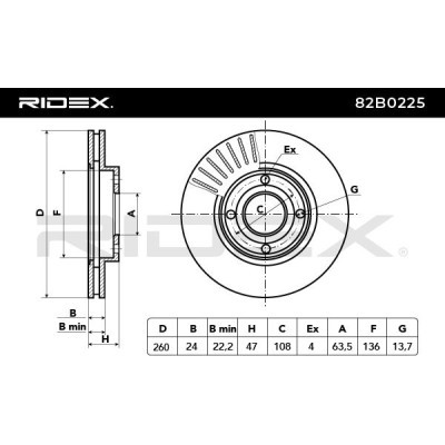 Tarcza hamulcowa RIDEX 82B0225 82B0225 - foto 4