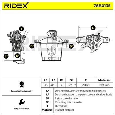 Zacisk Hamulcowy RIDEX 78B0135 78B0135 - foto 5