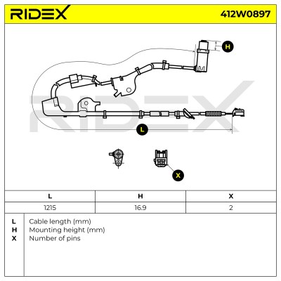 Czujnik ABS RIDEX 412W0897 412W0897 - foto 6
