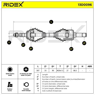 Półoś Napędowa RIDEX 13D0096 13D0096 - foto 6