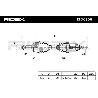 Półoś Napędowa RIDEX 13D0306 13D0306 - foto 4