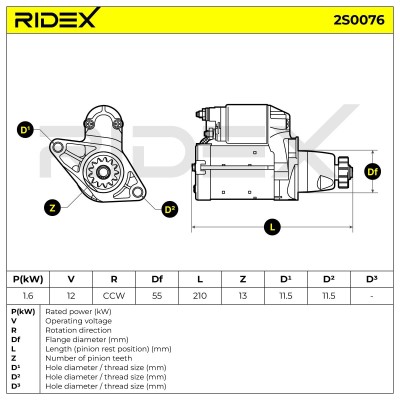 Rozrusznik RIDEX 2S0076 2S0076 - foto 6
