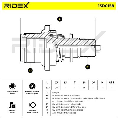 Półoś Napędowa RIDEX 13D0158 13D0158 - foto 4