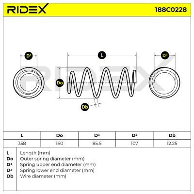 Sprężyna Zawieszenia RIDEX 188C0228 188C0228 - foto 4