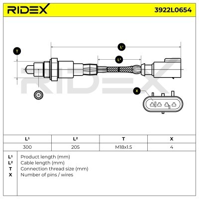 Sonda Lambda RIDEX 3922L0654 3922L0654 - foto 7