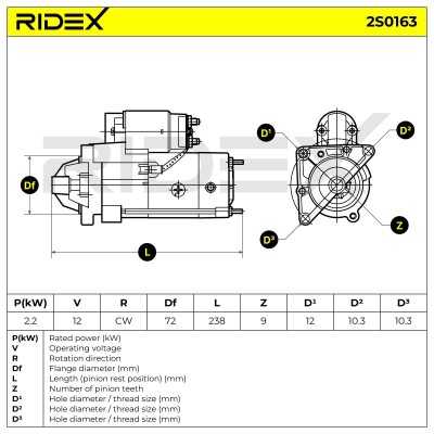 Rozrusznik RIDEX 2S0163 2S0163 - foto 6