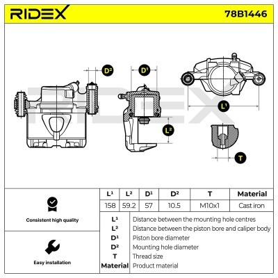 Zacisk Hamulcowy RIDEX 78B1446 78B1446 - foto 7