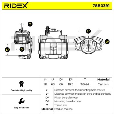 Zacisk Hamulcowy RIDEX 78B0391 78B0391 - foto 6