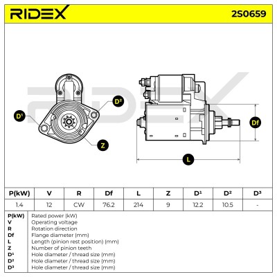 Rozrusznik RIDEX 2S0659 2S0659 - foto 7