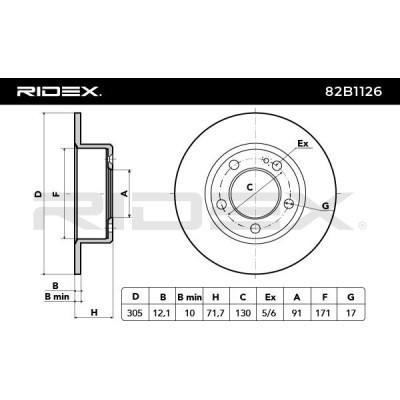 Tarcza hamulcowa RIDEX 82B1126 82B1126 - foto 3