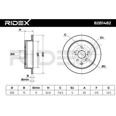 Tarcza hamulcowa RIDEX 82B1482 82B1482 - foto 6