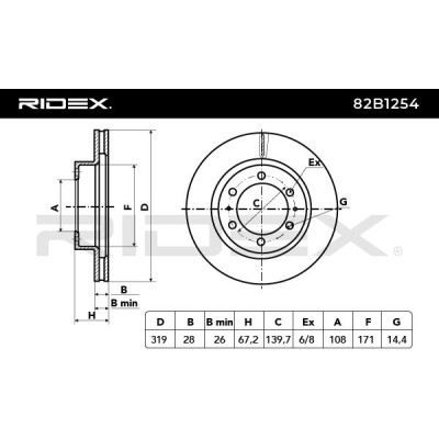 Tarcza hamulcowa RIDEX 82B1254 82B1254 - foto 3