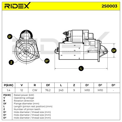 Rozrusznik RIDEX 2S0003 2S0003 - foto 6