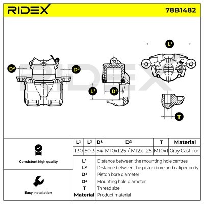 Zacisk Hamulcowy RIDEX 78B1482 78B1482 - foto 7