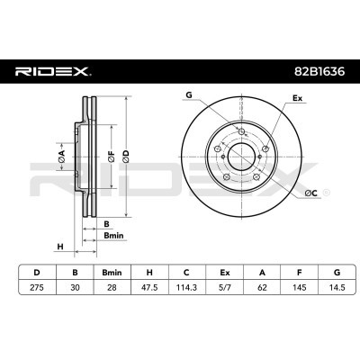 Tarcza hamulcowa RIDEX 82B1636 82B1636 - foto 6
