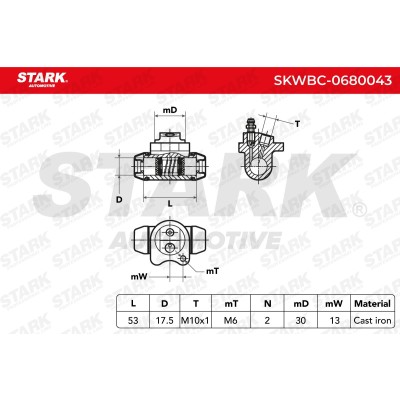 Cylinderek hamulcowy Stark SKWBC-0680043 SKWBC-0680043 - foto 8
