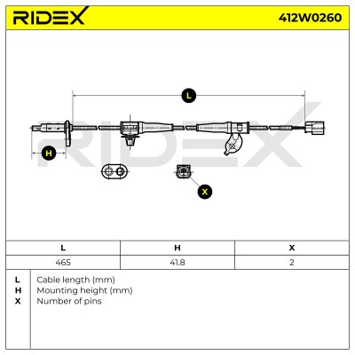 Czujnik ABS RIDEX 412W0260 412W0260 - foto 6