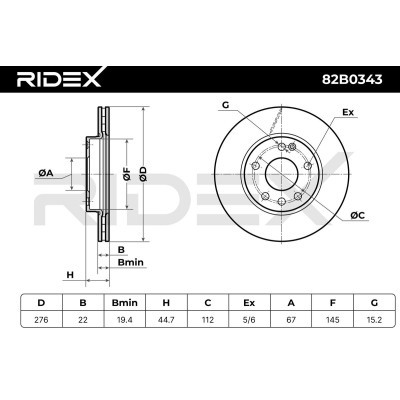 Tarcza hamulcowa RIDEX 82B0343 82B0343 - foto 3