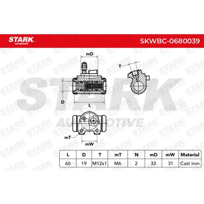 Cylinderek hamulcowy Stark SKWBC-0680039 SKWBC-0680039 - foto 7