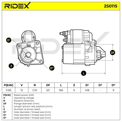 Rozrusznik RIDEX 2S0115 2S0115 - foto 6