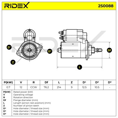 Rozrusznik RIDEX 2S0088 2S0088 - foto 5