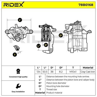 Zacisk Hamulcowy RIDEX 78B0168 78B0168 - foto 2
