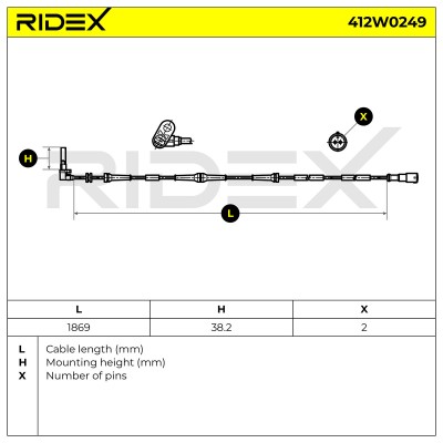Czujnik ABS RIDEX 412W0249 412W0249 - foto 6