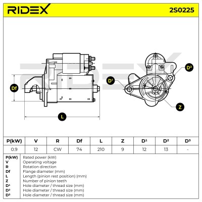 Rozrusznik RIDEX 2S0225 2S0225 - foto 7